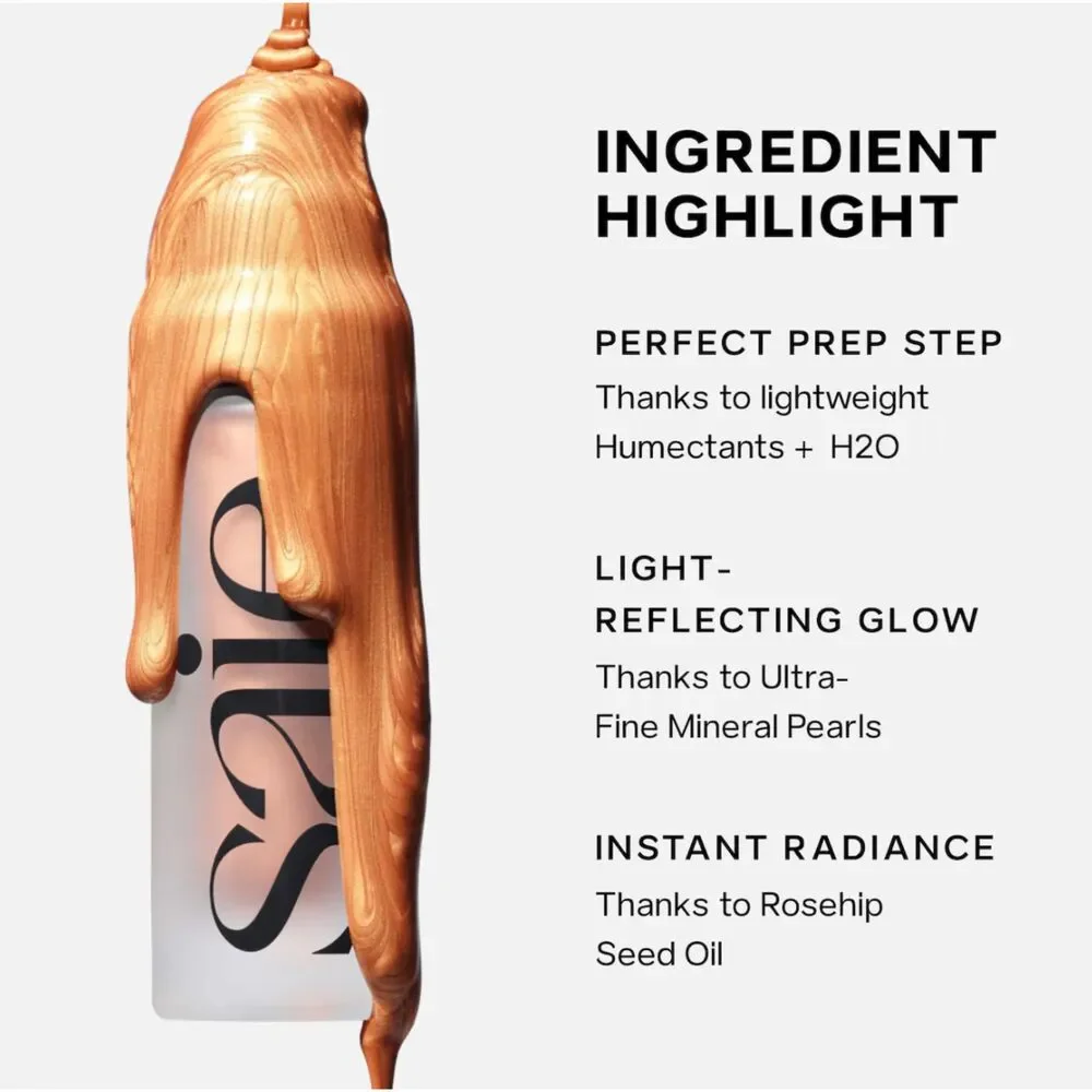 NIB Saie Glowy Super Gel Lightweight Dewy Multipurpose Illuminator in Roseglow